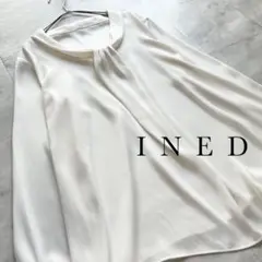 INED ボウタイ風 長袖ブラウス プルオーバー 11号 とろみ