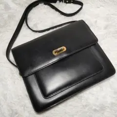 バリー ショルダーバッグ スクエア レザー ブラック
