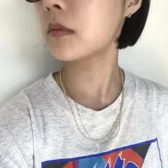 【ハンドメイド】ビーズネックレス ゴールド×シルバー 45㎝