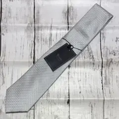 メンズ　WANDM ネクタイ　オシャレ　ビジネス　パーティ　ドット　銀　シルバー