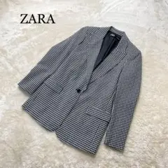 美品ZARA ブロックチェック テーラードジャケット 黒白