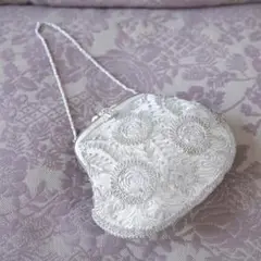 着物　結婚式　刺繍　がま口　ポーチ　ハンドバッグ