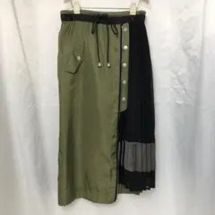 Cepica ロングスカート カーキ&ブラック 7257