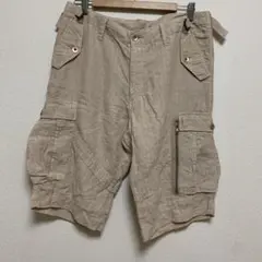 リネン　麻　ショートパンツ　サイズ50 大きいサイズ