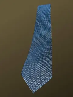 青い六角形デザインのネクタイ