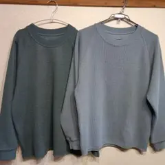 GLOBAL WORK 長袖 2色セット　ワッフル　サーマルM Lサイズ。