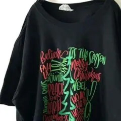 ギルダン ビリーブ クリスマスツリー Tシャツ XL ブラック 黒 古着