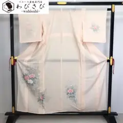 K-2596 夏着物 絽 付下げ 美しい花柄 乙女色