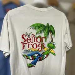 アメカジ・Senor Frog's・プリントTシャツ・ホワイト・Lサイズ