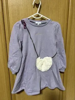 ♡anyFAM ワンピース紫色 長袖　ハートポケット