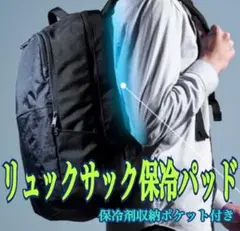 リュック リュックサックパッド 冷却パッド ブラック 保冷剤ポケット 保冷