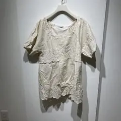 CRESCENT DUO アイボリー レースシャツ