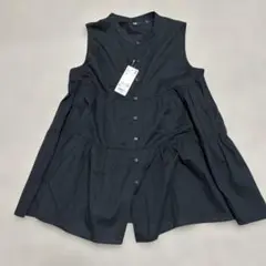 UNIQLO ブラック ノースリーブ チュニック M ブラック