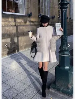 シェリエ Ladyラインポケットファーコート