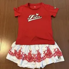 FILA 赤 Tシャツとキュロットのセット