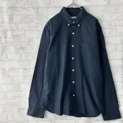 【バルセドス】ネイビー ボタンダウンシャツ Mサイズ 長袖 メンズ a2965