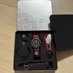 レッドストラップ時計