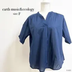 earth music&ecology ネイビー 半袖 シャツ トップス