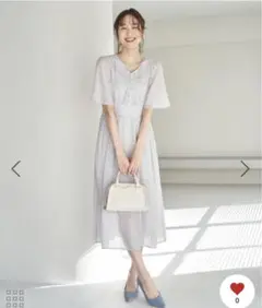 ロペピクニック/甘め小花柄5分袖ワンピース　サイズ38