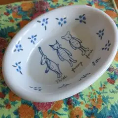 イラスト付き陶器ボウル ソープディッシュ ヴィンテージ