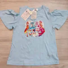 新品未使用❤︎プリキュア　トップス　Tシャツ　女の子　水色　肩出し　120