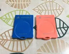 PS2　プレイステーション2用　メモリーカード　ブルー＆オレンジ　2枚セット