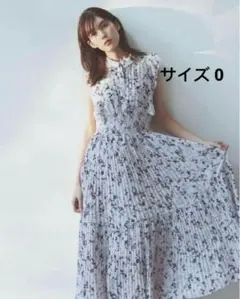 SNIDEL Sustainableフリルプリーツプリントワンピース
