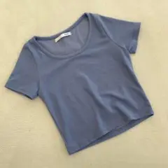 by muni:r Tシャツ 半袖 クルーネック 無地 ライトブルー