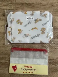 【新品未使用】おむつポーチ　ミルポッシェ　動物柄　おまけ付き（クリアポーチ）