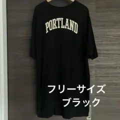 【サマンサモスモス】SM2 Tシャツワンピース　ロゴTシャツ　フリーサイズ　黒