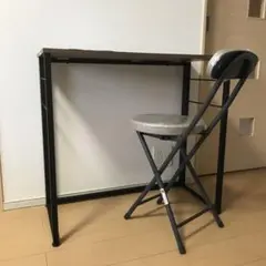 ニトリ　Nポルダ　折りたたみデスクと折りたたみ椅子　ミドルブラウン
