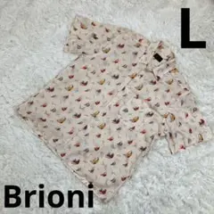 『Brioni SPORTSWEAR ブリオーニ』Yシャツ　ベージュ　柄　半袖