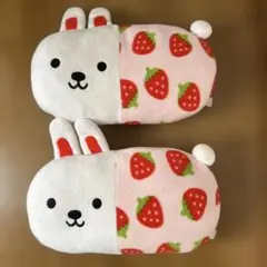 ウサコレフレンズ　いちご柄うさぎぬいぐるみ　２個セット