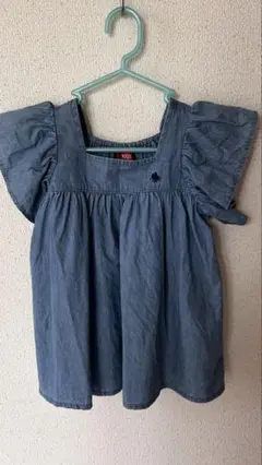 【タグ無し未使用】POLO デニムブルー フリル袖 半袖シャツ
