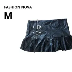 海外古着 FASHIONNOVA ブラック ミニスカート M レザー シンプル