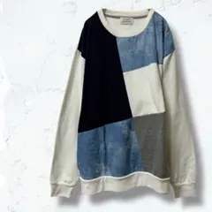 2546＊デニフィッツ＊トレーナー 白 L メンズ 長袖 裏起毛 秋冬