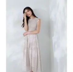 NATURAL BEAUTY BASIC ワンピース ベージュドット　S