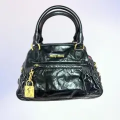 miumiu NAPPA CHARM ハンドバッグ レザー ミュウミュウ