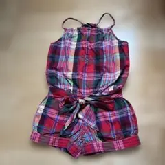 ラルフローレン　チェックノースリーブロンパース