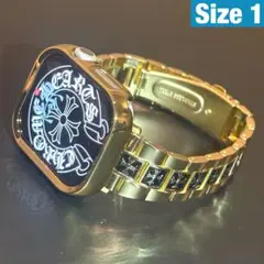 Apple Watch クロス メタルバンド ゴールド　リンクブレスレット S1