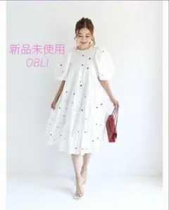 OBLI オブリ　スターエンブロイダリーワンピース