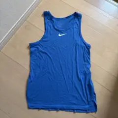 ▼Nike　ナイキ　タンクトップ　M　青　シングレット　吸汗速乾　センターロゴ