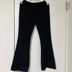 スリットワイドパンツ／ブラックMサイズ