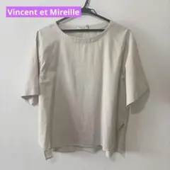 【新品タグ付き】Vincent et Mireille ベージュ 五分丈トップス