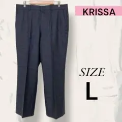 KRISSA パンツ スラックス カジュアル 毛100% シンプル