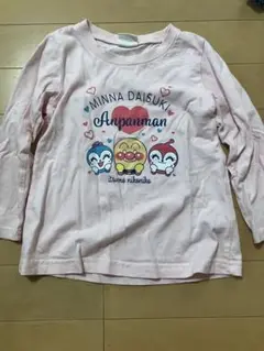 アンパンマン 長袖Tシャツ 100cm ピンク