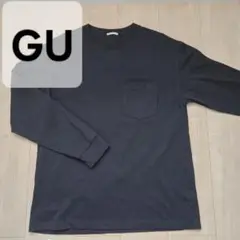 GU ヘビーウェイトクルーネックT ブラック 長袖カットソー M