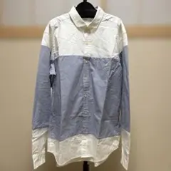 【新品タグ付き】PLUS ONE パネルデザイン長袖シャツ