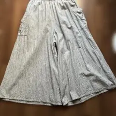 ストライプ柄 ガウチョパンツ Lサイズ