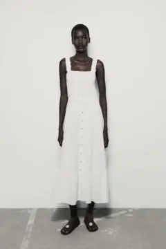新品未使用タグ付 ザラ ZARA カットワークエンブロイダリー ミディワンピース